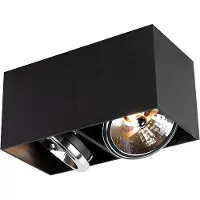 QAZQA Spot design noir rectangulaire 2 lumières - Box