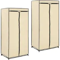 vidaXL 2 pcs Garde-robes Crème 75x50x160 cm