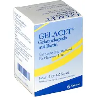 Gelacet Capsules de gélatine avec biotine pour cheveux et peau, 120 capsules