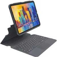 Zagg Pro Keys Clavier sans fil avec trackpad Bookcase iPad Pro 11 pouces (2018/2020/2021/2022) / iPad Air (2020) gris