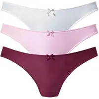 Petite fleur String rose pastel / lie de vin / blanc