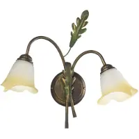 Euluna Onli Quercia Applique Murale, Abat-Jour En Verre, 2x E14