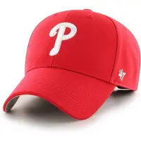 47 Brand Casquette ajustable rouge des Phillies de Philadelphie, 6 panneaux MVP