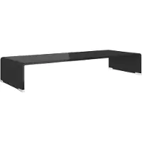 vidaXL Table TV/rehausseur d'écran verre noir 80x30x13 cm