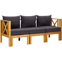 vidaXL banc de jardin 3 places avec coussins 179 cm bois massif acacia