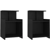 vidaXL Tables de chevet 2 pcs noir 40x35x60 cm bois d'ingénierie