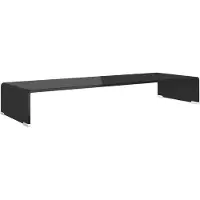 vidaXL Table TV/rehausseur d'écran verre noir 90x30x13 cm