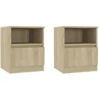 vidaXL Tables de chevet 2pcs chêne sonoma 40x40x50cm bois d'ingénierie