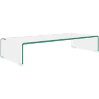 vidaXL Table TV/rehausse d'écran verre transparent 70x30x13 cm