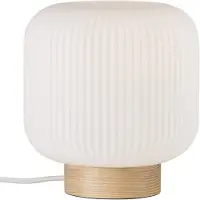 Nordlux Milford 20 - lampe à poser - Ø 20 x 21,7 cm - blanc opale et brun naturel