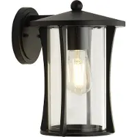 Searchlight PAGODA 1-flamme OUTDOOR WALL/PORCH LIGHT - noir avec verre clair