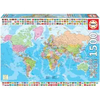 Educa Puzzle Carte du monde politique - 1500 pièces
