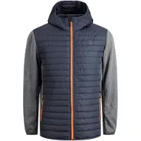 Jack & Jones Veste mi-saison 'JJEMulti' bleu foncé / gris chiné / orange / blanc