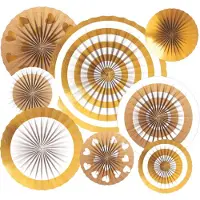 Magni Amscan 9913248 - Set de décoration, 8 pièces, éventails décoratifs pour mariages et anniversaires (8 pcs)