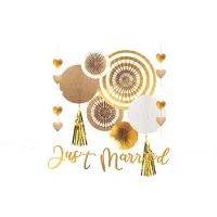 Magni Amscan 9913247 - Décoration de mariage Just Married, set de 9 pièces avec décorations suspendues (9 pcs)