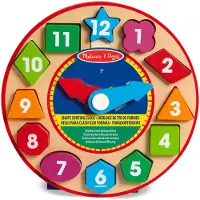 Melissa & Doug Horloge éducative pour enfants Horloge en bois Puzzle cubes à assembler