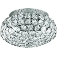 Ideal Lux Plafonnier chromé KING cristal 3 ampoules