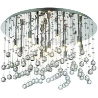 Ideal Lux MOONLIGHT Chrome Cristal Plafonnier 12 ampoules