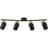 Nordlux Plafonnier Lotus 4 spots 78 cm noir/laiton
