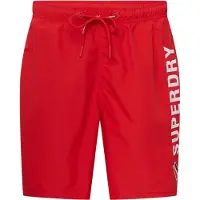 Superdry Code Applque 19inch Swimming Shorts Rouge M Homme
