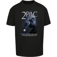 Mister tee T-Shirt 'Tupac All F*ck the World' bleu fumé / gris clair / noir