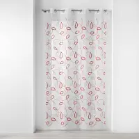Douceur d'intérieur Douceur d'Intérieur, Voilage à Oeillets 140 x 240 cm Voile Sablé Brodé, Hoops Rouge