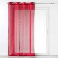 Douceur d'intérieur Douceur d'Intérieur, Voilage à Oeillets 140 x 240 cm Maille, Castille Rouge