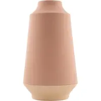 Point-Virgule Vase en fibre de bambou 15.1x26.5cm rose poudré-blanc cassé