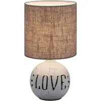 RL Lampe de table ESNA gris-marron 1xE14x40W, abat-jour en tissu, dimensions : 31 x 16,5 x 16,5 cm, IP20, RL