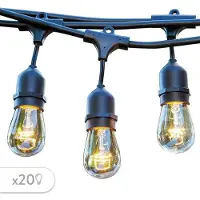 Lumisky Guirlande lumineuse d'extérieur - - MAFY 20 LUMIÈRES - 10 m - 20 ampoules à filament vintage - Culot E27 - LED blanc chaud