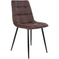 Ebuy24 Midde Chaise de salle à manger en brun foncé avec pieds noirs.