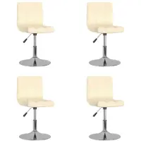 vidaXL Chaise de salle à manger 4 pcs. Pivotant Tissu Crème