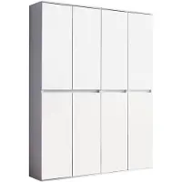 Ebuy24 Minor Armoire 8 portes, blanc, miroir.
