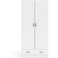 Ebuy24 704034949 placard et armoire de chambre à coucher 3 étagères 2 portes(s) Blanc