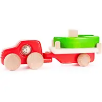 Bajo Bois Voiture 4WD Jouet avec remorque et bateau - Corail