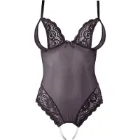 Cottelli collection - body ouvert en dentelle avec perles - noir - L