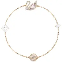 Swarovski Bracelet - - Swan Dazzling rosé - Plaqué or - Cristaux Elements - Longueur 18 cm