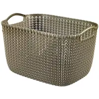 Curver 03700-X59-00 Knit Corbeille rectangulaire Plastique Marron 39,5 x 29,5 x 23,6 cm 19 L