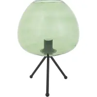 Present Time Lampe de table Verre Vert-Matt Noir Mayson Ø 30 x 43cm