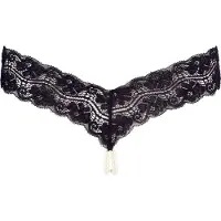 Cottelli - string perlé double - dentelle noire