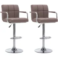 vidaXL Tabouret de bar 2 pcs. Tissu taupe