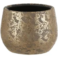 Mica Decorations Flowerpot Clemente 1055434, ceramics, Ø 16.5 cm, gold (16.50 x 13 cm)