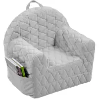 Albero Mio Fauteuil Enfant Velours Gris (Chaise haute, Fauteuil pour enfants)