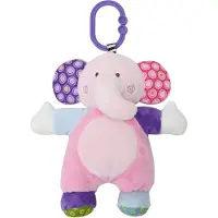 Lorelli Bébé peluche hochet, anneau en C, couleurs voyantes, dès la naissance rose