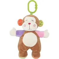 Lorelli Bébé peluche hochet, anneau en C, couleurs voyantes, dès la naissance marron