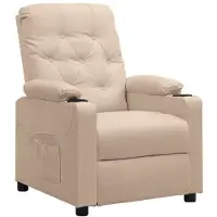 vidaXL Fauteuil relax Tissu Crème