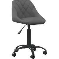 vidaXL Chaise de bureau gris foncé velours