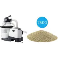 Intex - Pompe à sable 5700 L/h & sable de filtration 75 kg