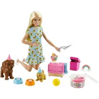Barbie Set de jeu de fête pour chiens avec poupée avec pâte à modeler de jeu et accessoires