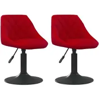 vidaXL Chaise de salle à manger 2 pcs. Pivotantes vin rouge velours